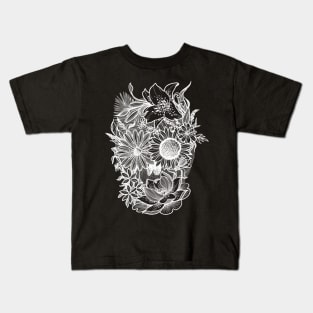 Flower skull inverse Kids T-Shirt